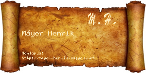 Máyer Henrik névjegykártya